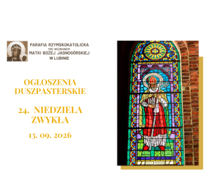 24. NIEDZIELA ZWYKŁA  -  13. 09. 2026
